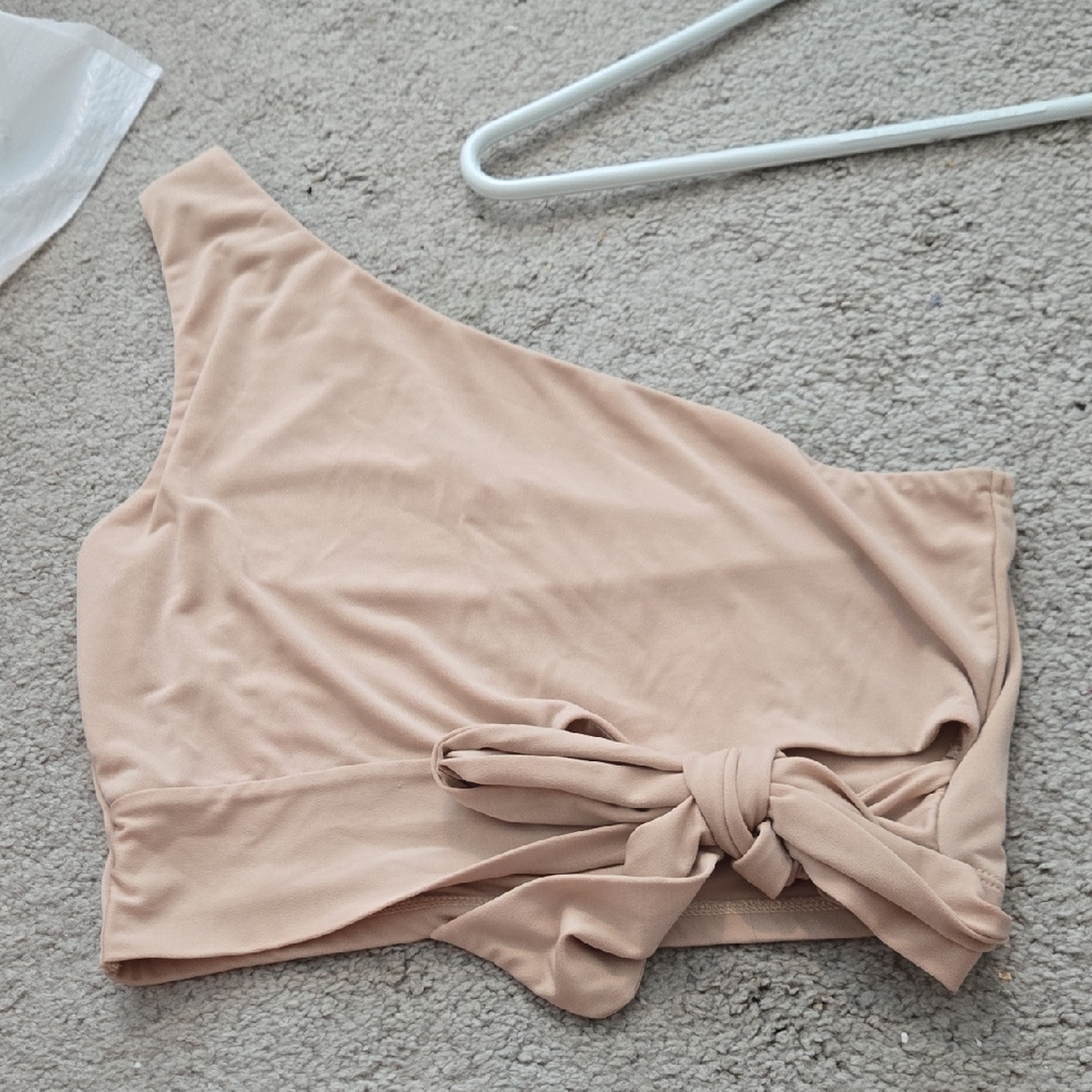 Elegant One-Shoulder Tan Top